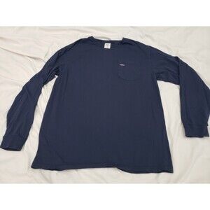 NOAH NY Long Sleeve Pocket Tee Navy Blue Mens Size Large Shirt